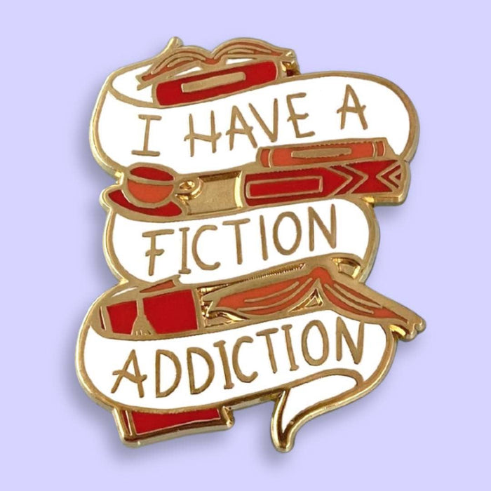 I Have A Fiction Addiction Enamel Lapel Pin