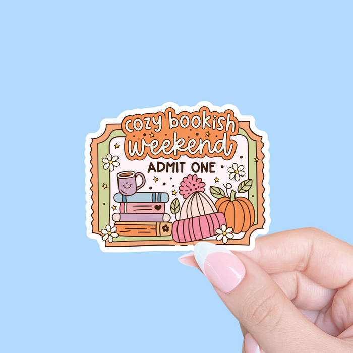 Cozy Bookish Weekend Vinyl Sticker