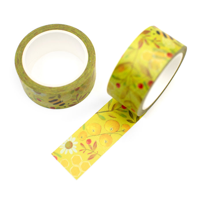 Yellow Bee Berries Washi Tape