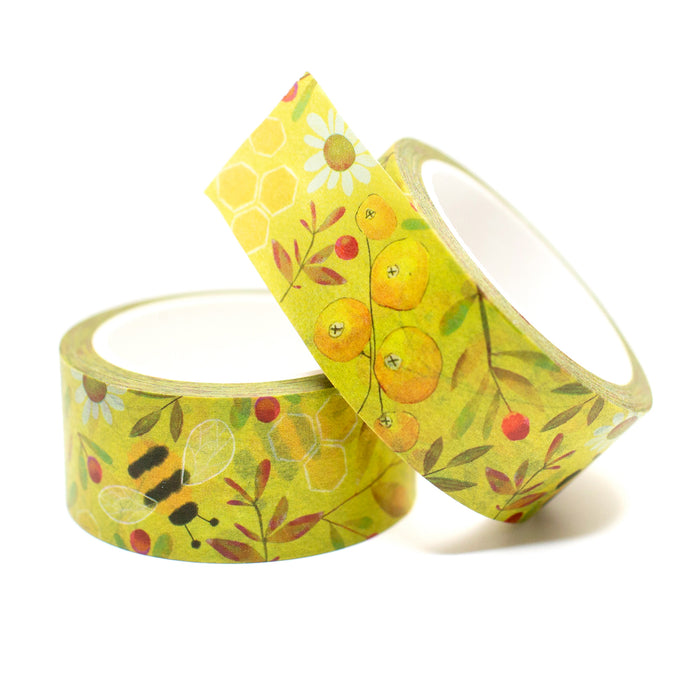 Yellow Bee Berries Washi Tape