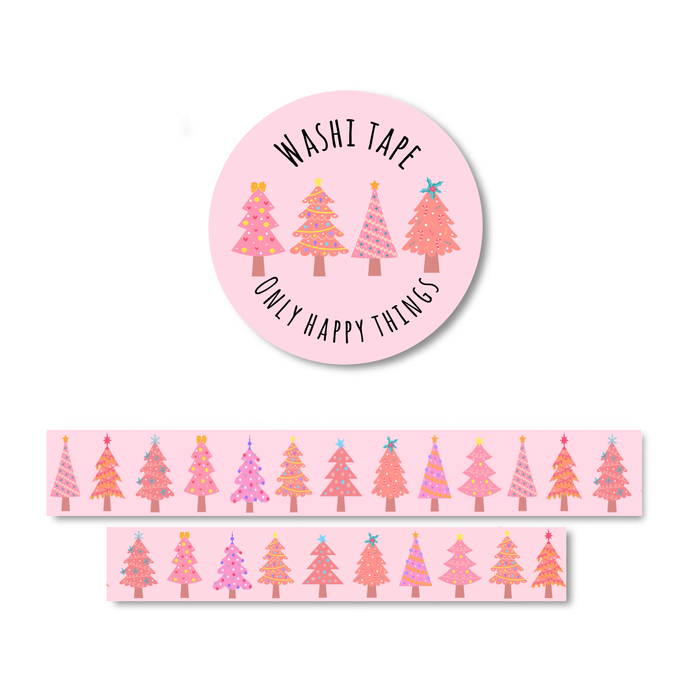 Pink Christmas Trees Washi Tape