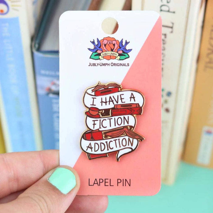 I Have A Fiction Addiction Enamel Lapel Pin