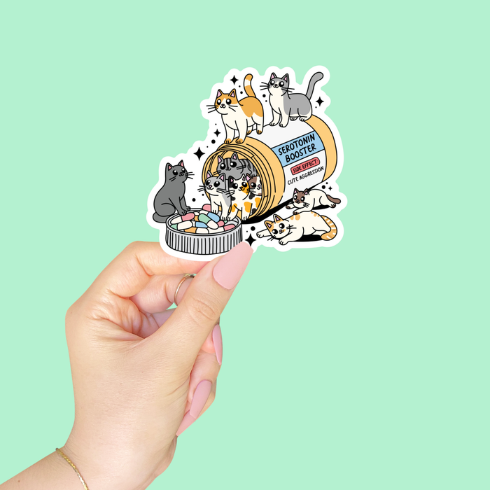 Cat Serotonin Booster Vinyl Sticker