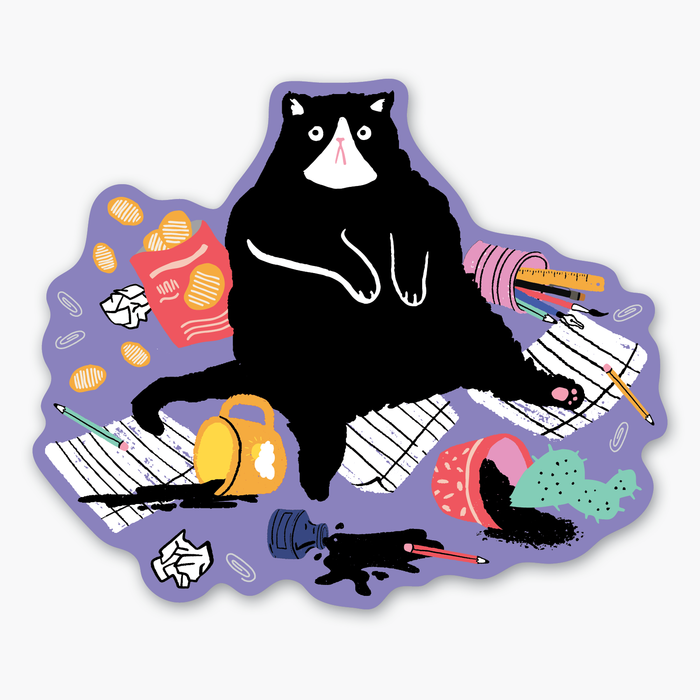 Naughty Cat Vinyl Sticker