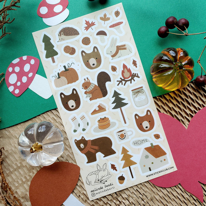 Cozy Fall Critters Sticker Sheet