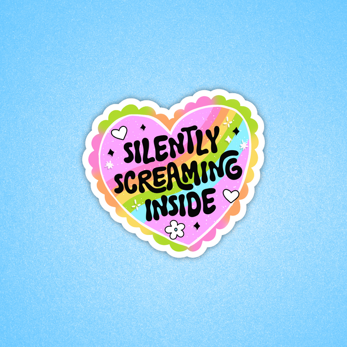 Silently Screaming Inside Vinyl Sticker