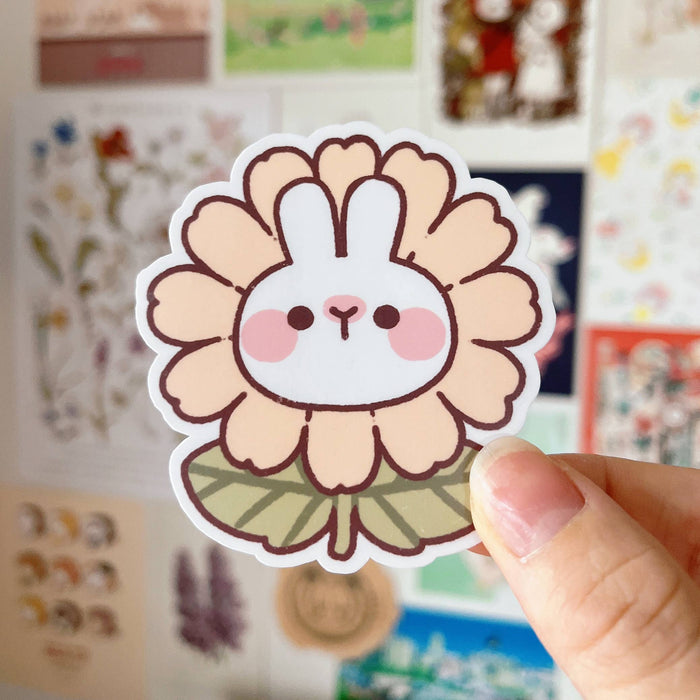 Flower Rabbit Vinyl Sticker