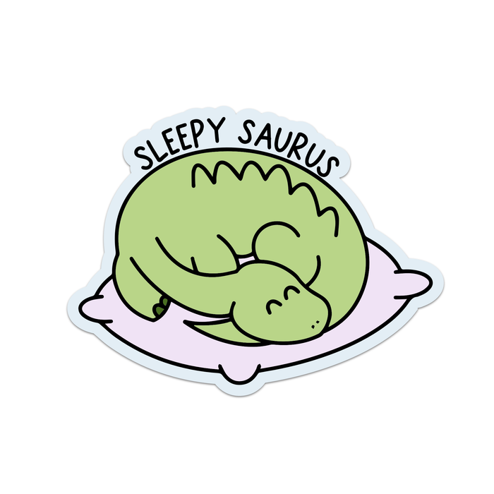 Sleepy Saurus Dinosaur Vinyl Sticker