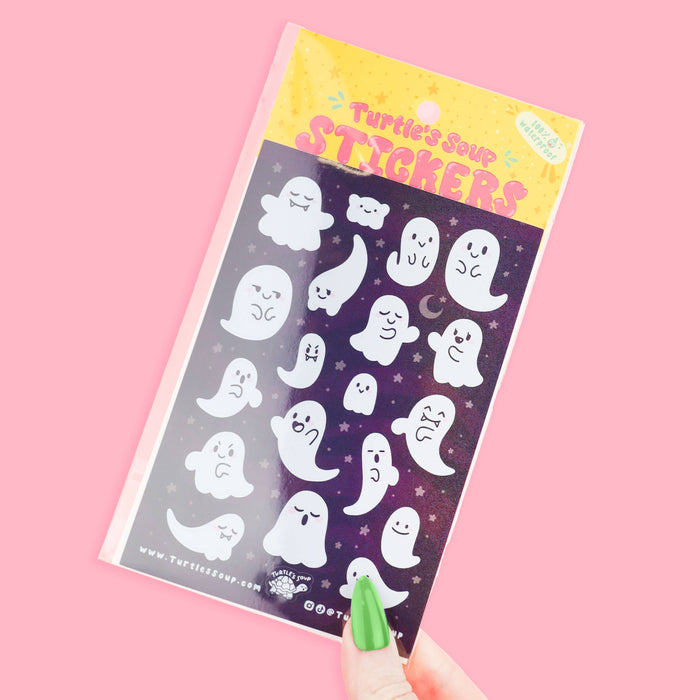 Kawaii Ghosts Vinyl Sticker Sheet