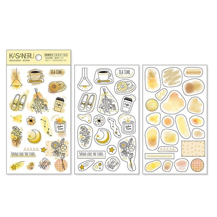 Kasaneru Deco Sticker Set - Yellow