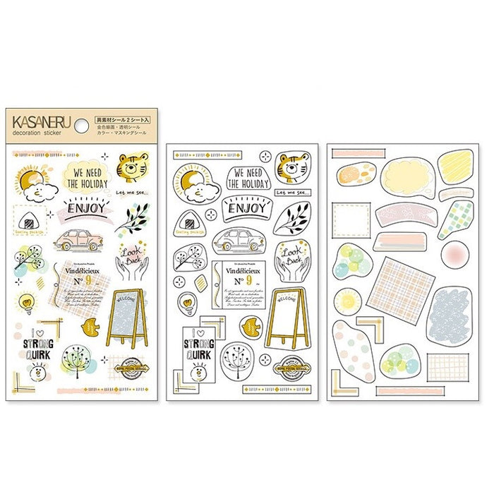 Kasaneru Deco Sticker Set - Tiger